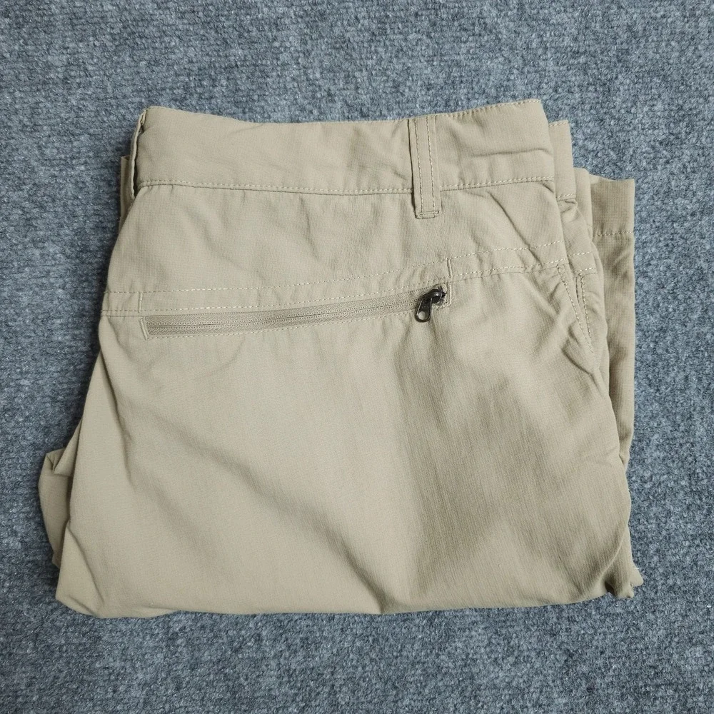 The North Face Shorts Mens 34 Beige Khaki Tan Nylon Hiking Outdoor Drawstring
